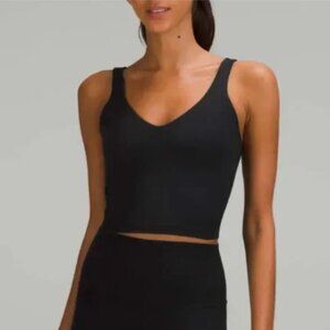 Women Lululemon Align Ribbed Tank Top Cropped Length in Black Size 2